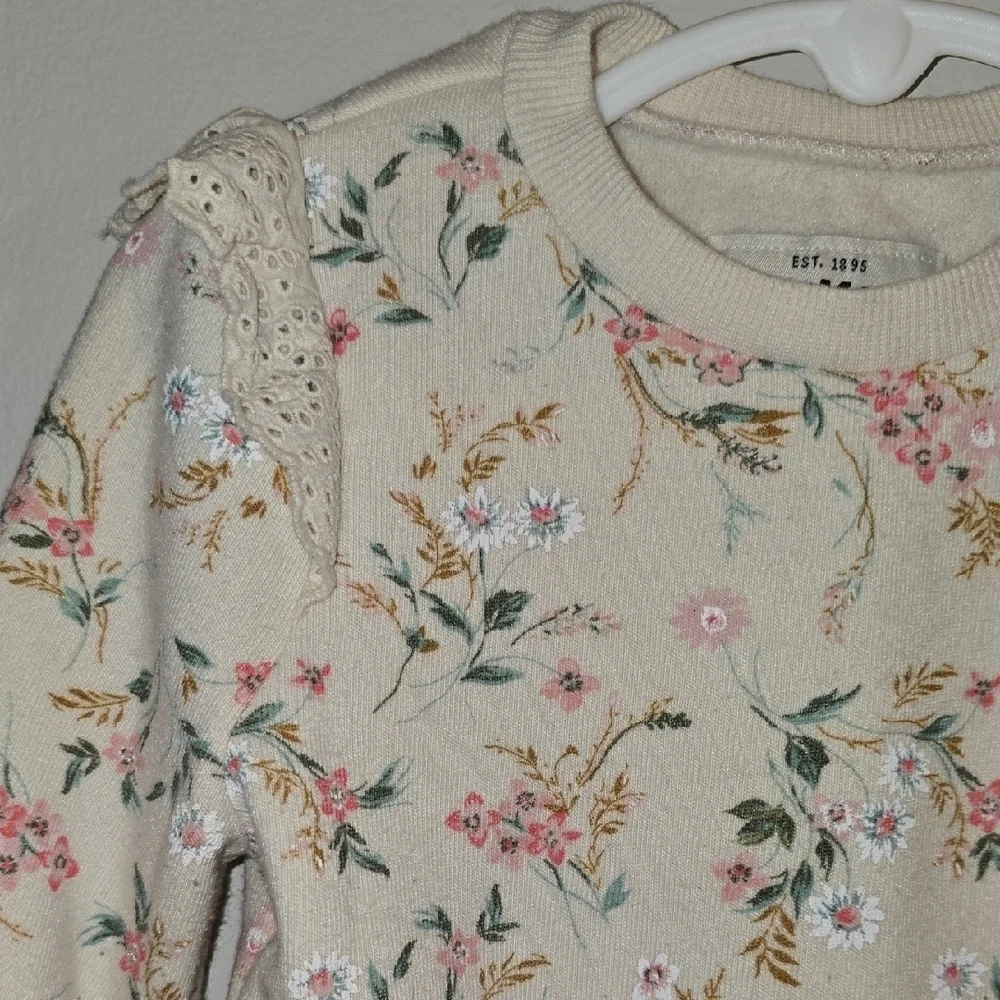 OshKosh B'gosh Floral Cream Sweatshirt LOT P
